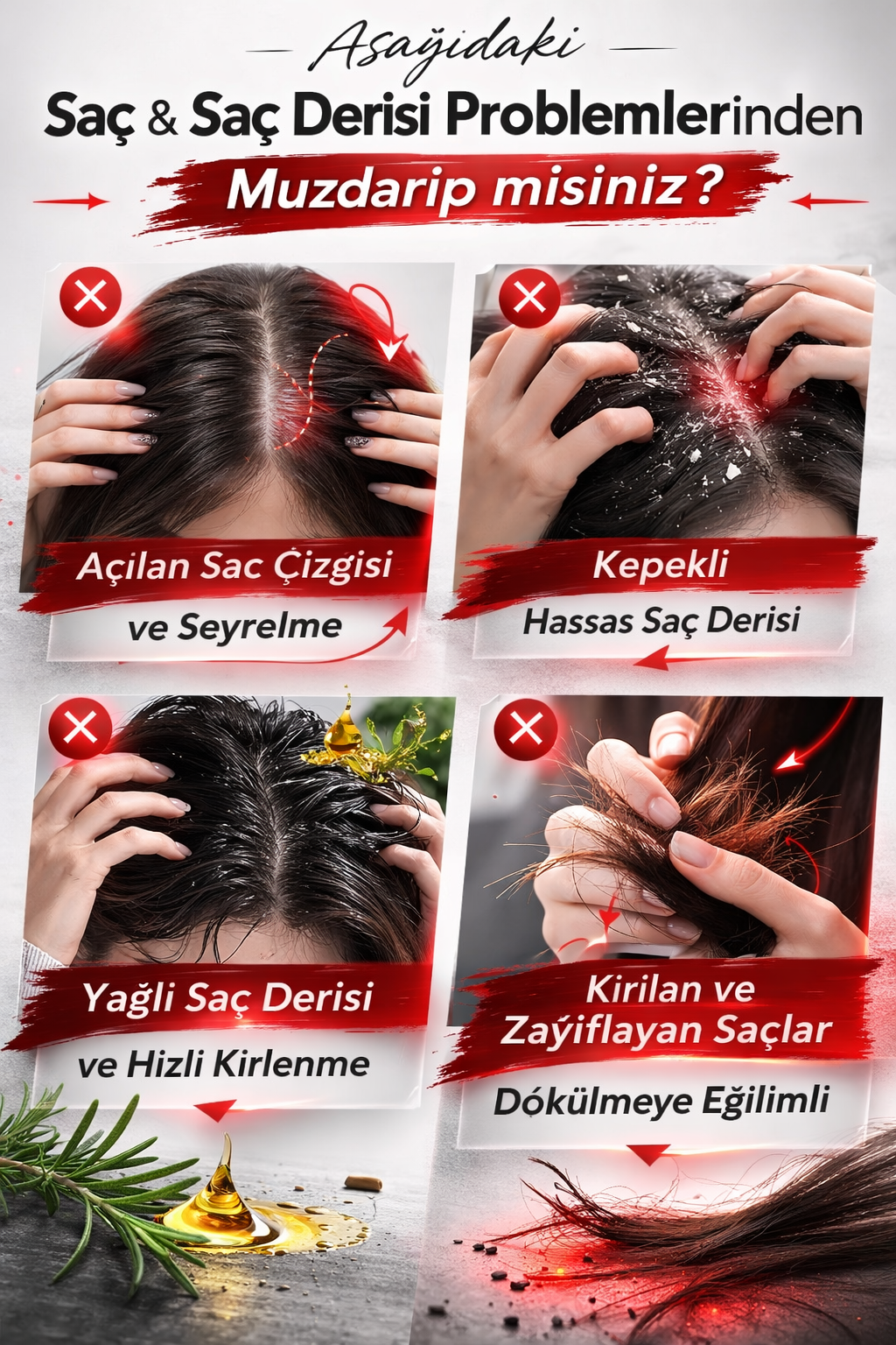TheRootonic™️: Akıllı Saç Derisi Bakım Seti 🌿 (Biberiye Yağı Hediyeli)